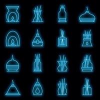 Diffuser icons set vector neon