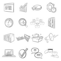 Marketing set vector outline