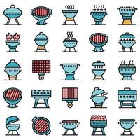 Brazier icons set vector flat