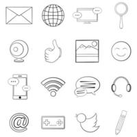esquema de conjunto de iconos de redes sociales vector