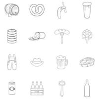 Octoberfest icons set vector outline