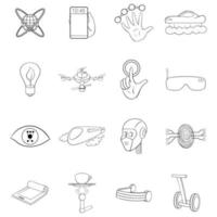 New technologies icon set outline vector