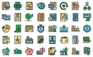 Payment terms icons set vector flat