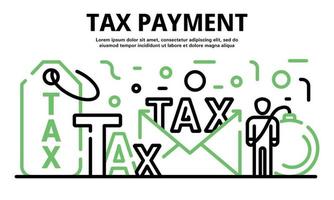 Tax payment banner, outline style vector