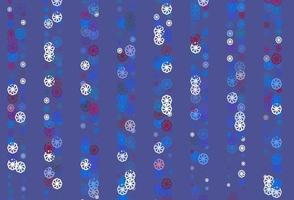 Light Blue, Red vector layout with bright snowflakes.