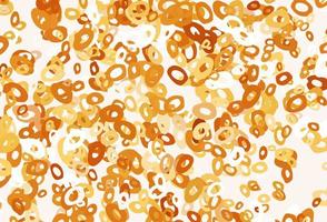 Light Yellow, Orange vector background with bubbles.