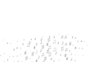 Light Silver, Gray vector pattern with music elements.