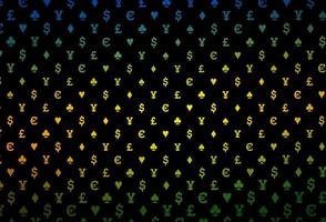 Dark yellow, orange vector pattern with symbol of cards.