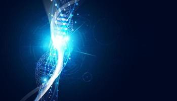 abstract technology science concept DNA futuristic on hi tech blue background vector