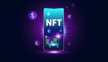 concepto de imagen digital ntf abstracto token insustituible vector