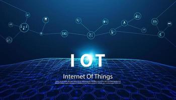 Abstract Internet of things Concept city 5G.IoT Internet of Things communication network Innovation Technology Concept Icon. Connect wireless devices and networking Innovation Technology. vector