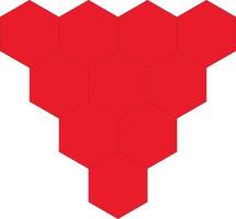 honeycomb red color design vector