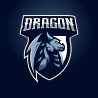 Dragon mascot logo design vector with modern illustration concept style for badge, emblem and t-shirt printing