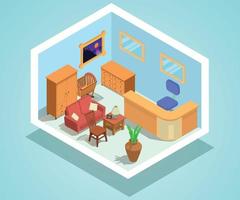 Shop furniture concept banner, isometric style vector