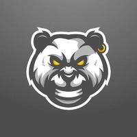 Panda mascot logo design illustration for gaming vector