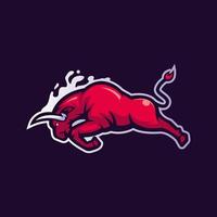 Bull mascot logo design vector with modern illustration concept style for badge, emblem and t shirt printing. raging bull illustration for sports logo