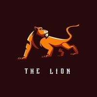 vector de ilustración de diseño de logotipo de mascota de león