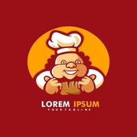 Chef restaurant mascot logo design vector