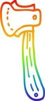 rainbow gradient line drawing cartoon long axe vector