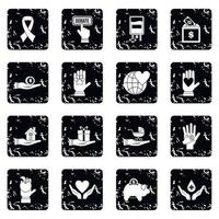 Charity icons set vector