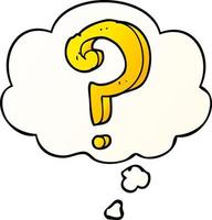 cartoon question mark and thought bubble in smooth gradient style vector