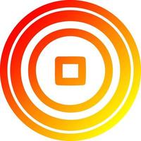 stop button circular in hot gradient spectrum vector