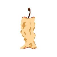 Apple stump. Vector illustration in hand drawn style