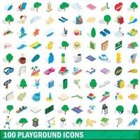 100 juegos de iconos, estilo isométrico 3d vector