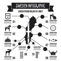 Sweden infographic concept, simple style vector