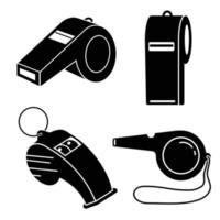 Whistle icon set, simple style vector