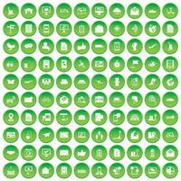 100 iconos de correo y correo establecer círculo verde vector