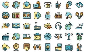 Stay connected icons set vector flat