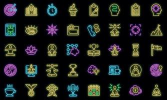 Concentration icons set vector neon