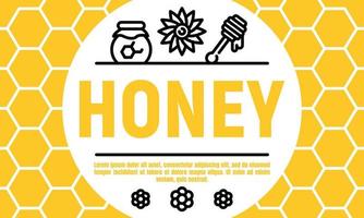 Honey banner, outline style vector