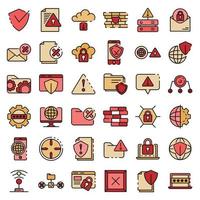 Firewall icons vector flat