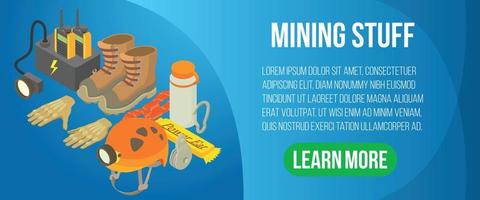 Mining stuff concept banner, isometric style vector