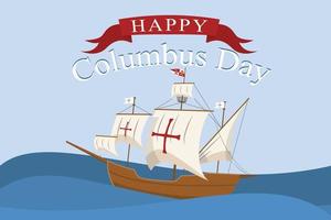 Columbus day concept background, flat style vector