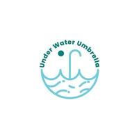 logotipo de paraguas de agua. logo simple con tema de agua, playa y mar vector