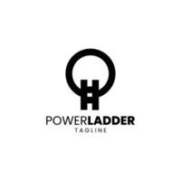 power logos. logo with a power button icon in which there is a ladder vector