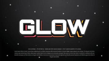 Glow bold 3d style editable text effect