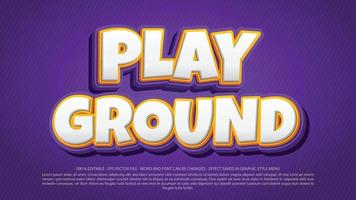 Play ground 3d style editable text effect vector