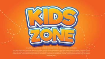 Kids zone bold 3d style editable text effect