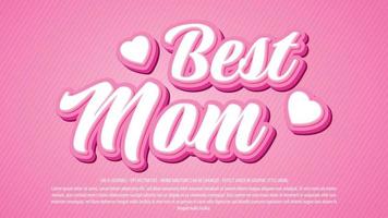 Mother 3d style editable text effect vector