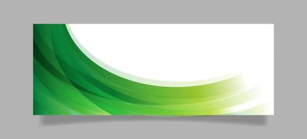 vector de plantilla de banner de diseño de estilo de onda verde elegante moderno.