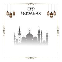 Eid Mubarak vector, Ramadan wishing. Arabic Islamic background. greeting cards design, Arabic lamps.moon, mosque, Eid Mubarak. social media posts, social media banner template, vector