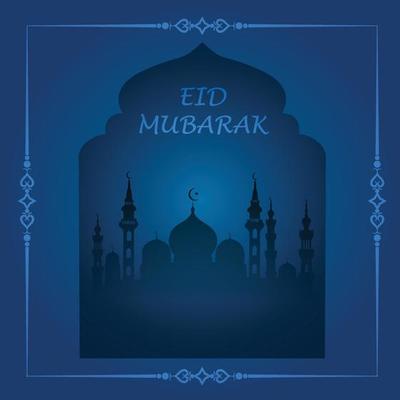 Eid Mubarak vector, Ramadan wishing. Arabic Islamic background. greeting cards design, Arabic lamps.moon, mosque, Eid Mubarak. social media posts, social media banner template,