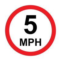 5 MPH road traffic sign icon vector for graphic design, logo, website, social media, mobile app, UI illustration