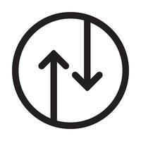 up down arrows icon inside the circle. upward, downward business logo two-way arrow symbol vector for your website design, logo, app, UI. illustration, EPS 10