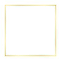 Gold shiny glowing vintage rectangle frame with shadows isolated on white background. Gold realistic square border. Vector illustration