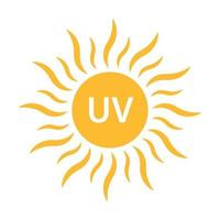 icono de radiación uv vector símbolo de luz ultravioleta solar para diseño gráfico, logotipo, sitio web, redes sociales, aplicación móvil, ilustración de interfaz de usuario.